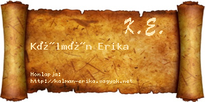Kálmán Erika névjegykártya